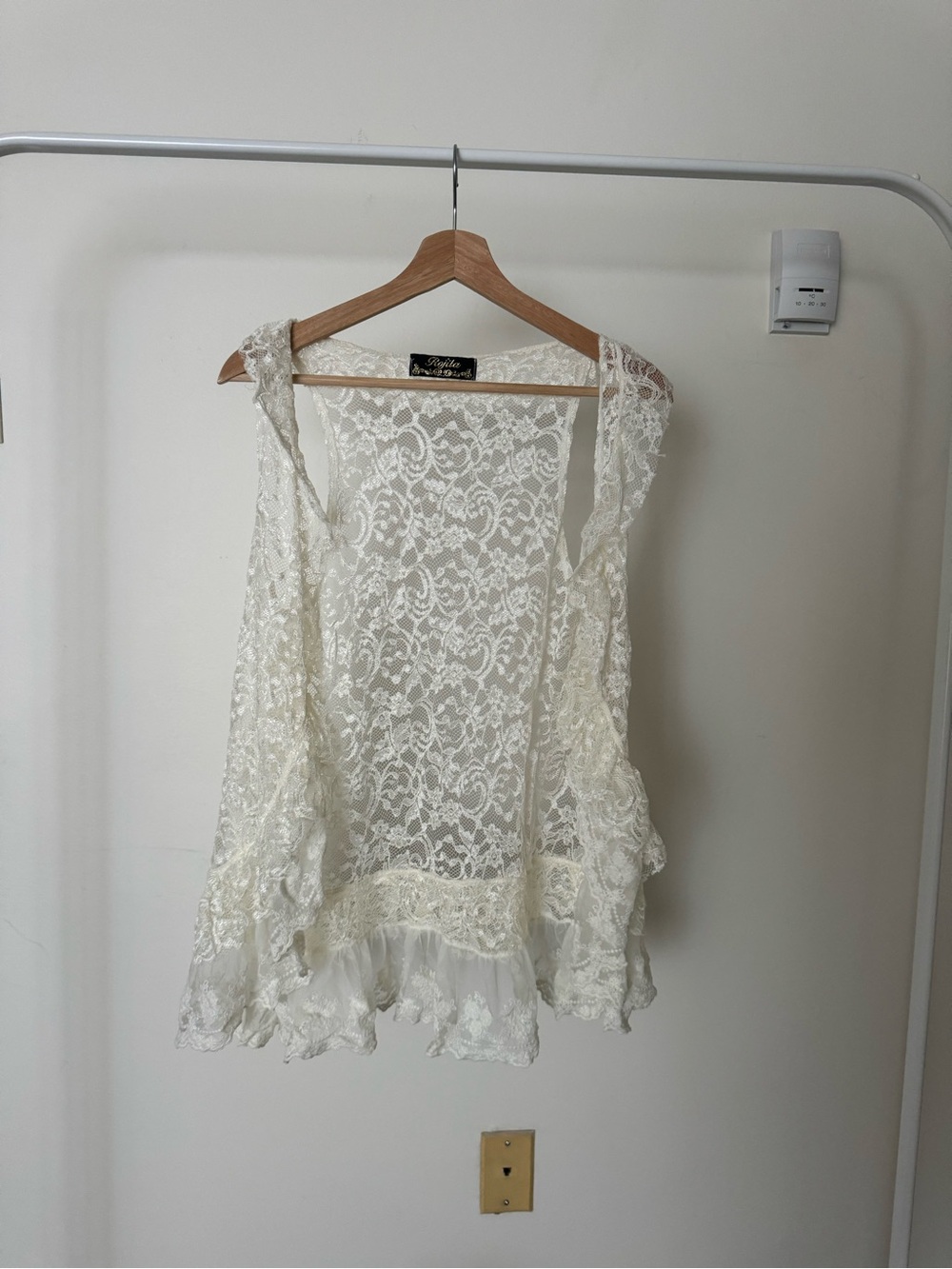 Lace Sheer Vest - Cream